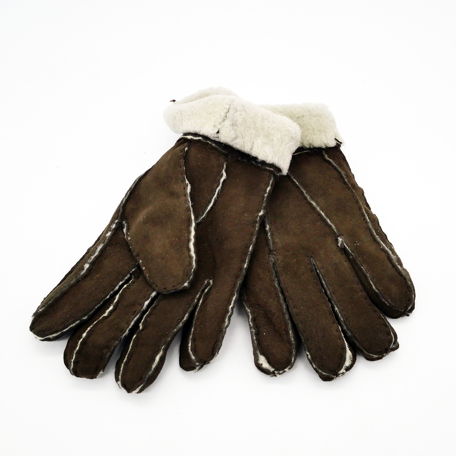 Gloves - Guanti Donna Marrone in vero montone Shearling (Colore: Marrone - Taglia: S)