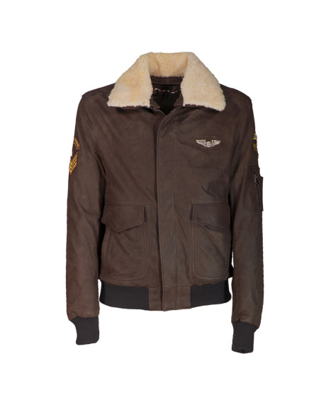 Bomber in Nabuk e Montone Testa di Moro - Dante | Leather Trend 2