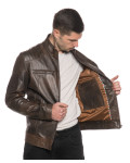 Biker in Pelle da Uomo Testa di Moro - Attila | Leather Trend