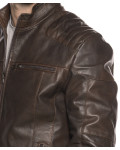 Biker in Pelle da Uomo Testa di Moro - Attila | Leather Trend