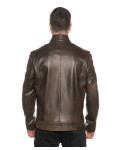 Biker in Pelle da Uomo Testa di Moro - Attila | Leather Trend