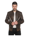 Biker in Pelle da Uomo Testa di Moro - Attila | Leather Trend