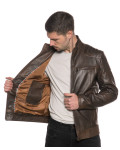 Biker in Pelle da Uomo Testa di Moro - Attila | Leather Trend