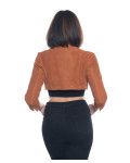 Women's Orange Suede Shrug - Bolero | Leather Trend