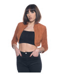 Coprispalle in Camoscio da Donna Arancione - Bolero | Leather Trend