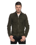 Bomber in Pelle Camoscio Verde - Napoli | Leather Trend