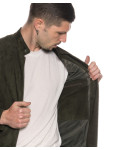 Bomber in Pelle Camoscio Verde - Napoli | Leather Trend