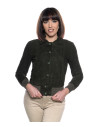 Woman suede jacket mod. Polo shirt in genuine green suede leather 100% made in Italy