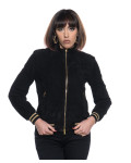 Women's Black Suede Bomber Jacket - Vittoria | Leather Trend