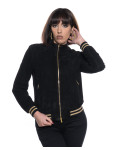 Bomber in Camoscio Donna Nero - Vittoria | Leather Trend