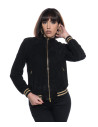 Women's Black Suede Bomber Jacket - Vittoria | Leather Trend