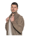 Bomber Uomo Camoscio Tortora – David | Leather Trend