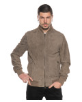 Bomber Uomo Camoscio Tortora – David | Leather Trend