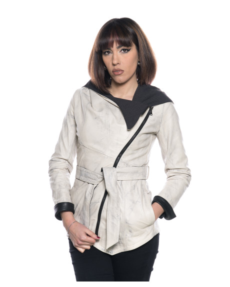 Giacca Donna Avorio in Pelle - Colima | Leather Trend 2