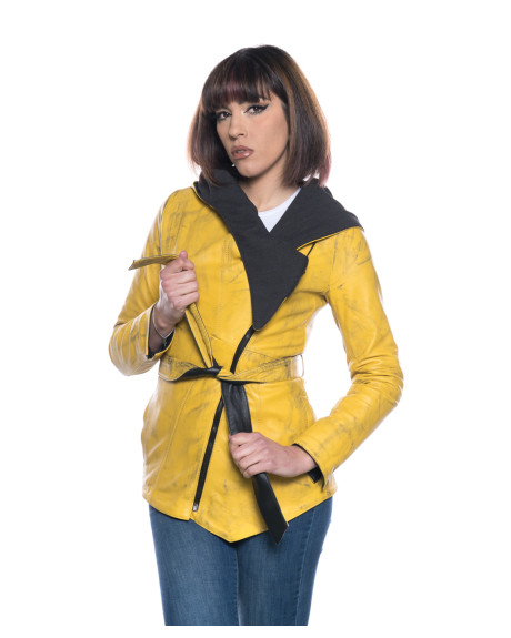 Giacca Donna Gialla in Pelle - Colima | Leather Trend