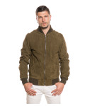 Bomber Uomo Verde Chiaro in Pelle Camoscio – David | Leather Trend