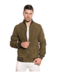 Bomber Uomo Verde Chiaro in Pelle Camoscio – David | Leather Trend