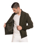 Men's Green Suede Leather Bomber Jacket – David | Leather Trend