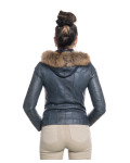 Women's Blue Leather Jacket – Michelina Cap | Leather Trend