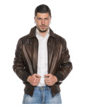 Bomber in Pelle da Uomo Marrone - Fonzie | Leather Trend