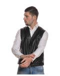 Gilet in pelle da uomo nero - Gianni | Leather Trend