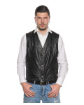 Gilet in pelle da uomo nero - Gianni | Leather Trend