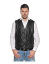 Men's black leather vest - Gianni | Leather Trend