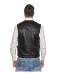 Gilet in pelle da uomo nero - Gianni | Leather Trend