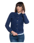 Women's Blue Suede Leather Jacket – Giusy | Leather Trend