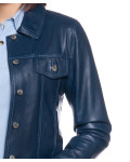 Giacca Donna Blu in Pelle – Giusy | Leather Trend