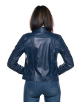 Women's Blue Leather Jacket – Giusy | Leather Trend