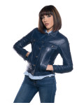 Women's Blue Leather Jacket – Giusy | Leather Trend