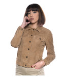 Women's Suede Light Brown Leather Jacket – Giusy | Leather Trend