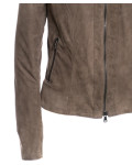 Women's Mud Suede Biker Jacket - Kelly | Leather Trend