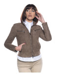 Women's Mud Suede Biker Jacket - Kelly | Leather Trend