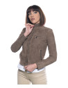 Women's Mud Suede Biker Jacket - Kelly | Leather Trend