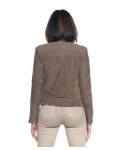 Women's Mud Suede Biker Jacket - Kelly | Leather Trend