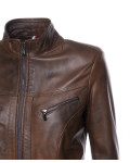 Kelly - Giacca Biker Donna in Pelle Marrone