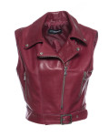 Gilet Donna Bordeaux in Pelle – Kiki | Leather Trend