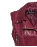 Gilet Donna Bordeaux in Pelle – Kiki | Leather Trend