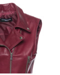 Gilet Donna Bordeaux in Pelle – Kiki | Leather Trend