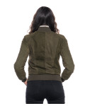 Bomber Donna Verde in Pelle Camoscio - Malesia | Leather Trend
