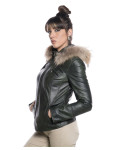 Women's Green Leather Jacket – Michelina Cap | Leather Trend