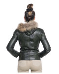 Women's Green Leather Jacket – Michelina Cap | Leather Trend