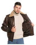 Bomber in pelle e montone da uomo - Leo | Leather Trend
