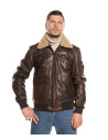Men's Leather and Shearling Bomber Jacket - Leo | Leather Trend