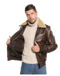 Bomber in pelle e montone da uomo - Leo | Leather Trend
