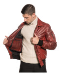 Bomber in pelle da uomo - Leo | Leather Trend