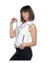Women's White Leather Vest – Valery Bis | Leather Trend