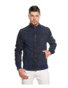 Bomber in Camoscio Uomo Blu Scuro – Victor | Leather Trend
